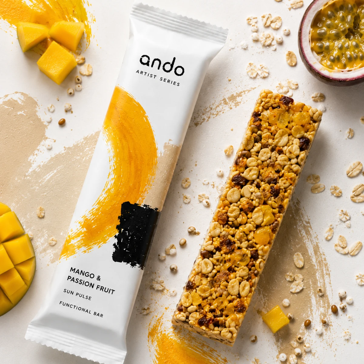 Mango and Passion Fruit в желтой композиции